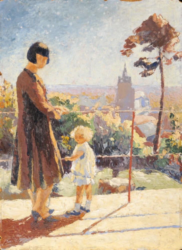 Femme et fille de l'artiste dans les Pyrénées orientales dans les années 30