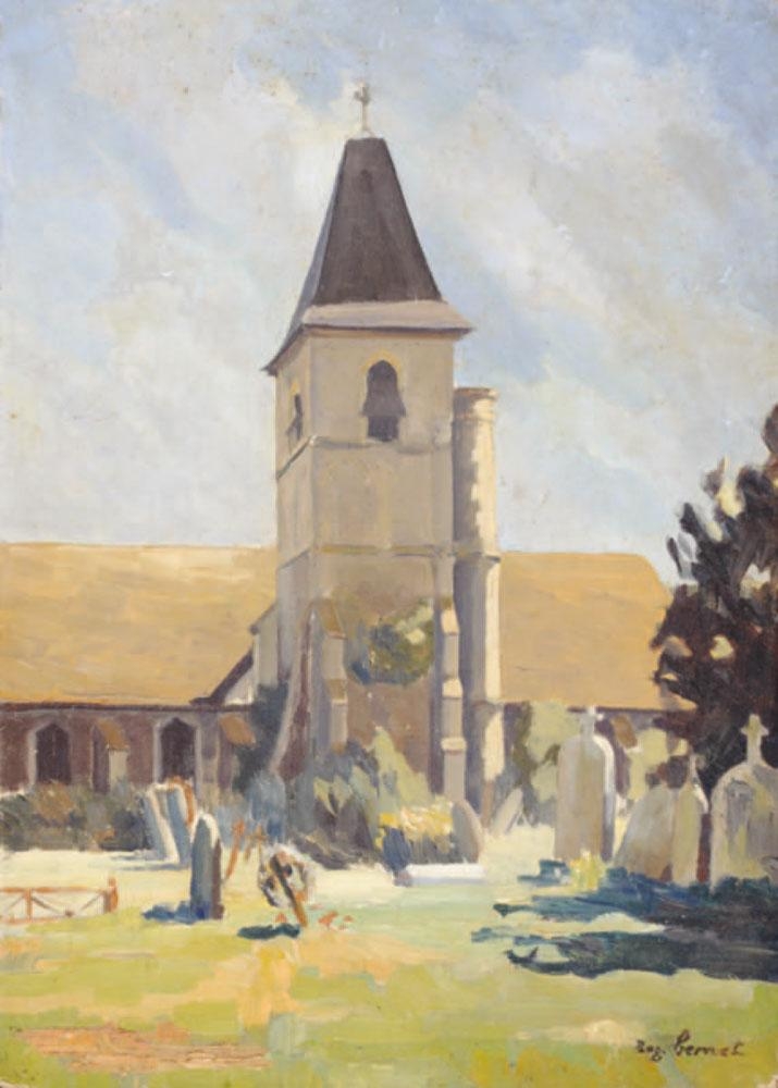 Vue d'église des Pyrénées orientales by Roger Bernet