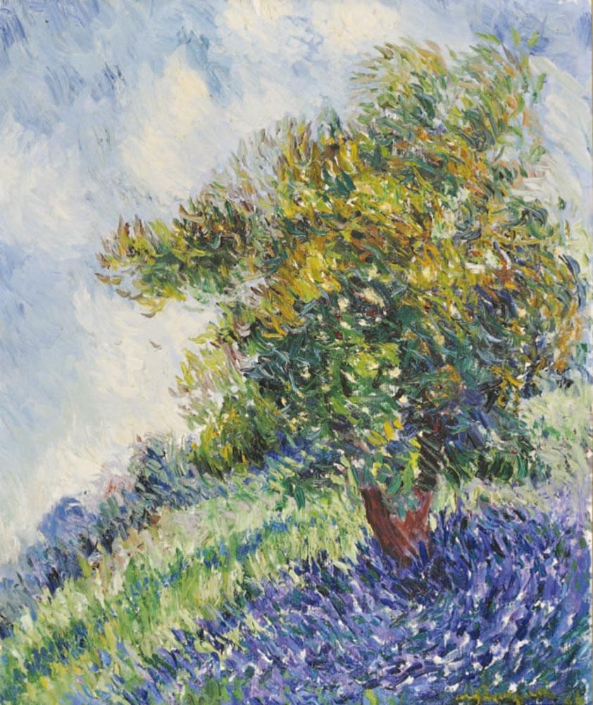 Artwork by Arsène Sari, Coup de vent sur la colline, Made of Oil on canvas