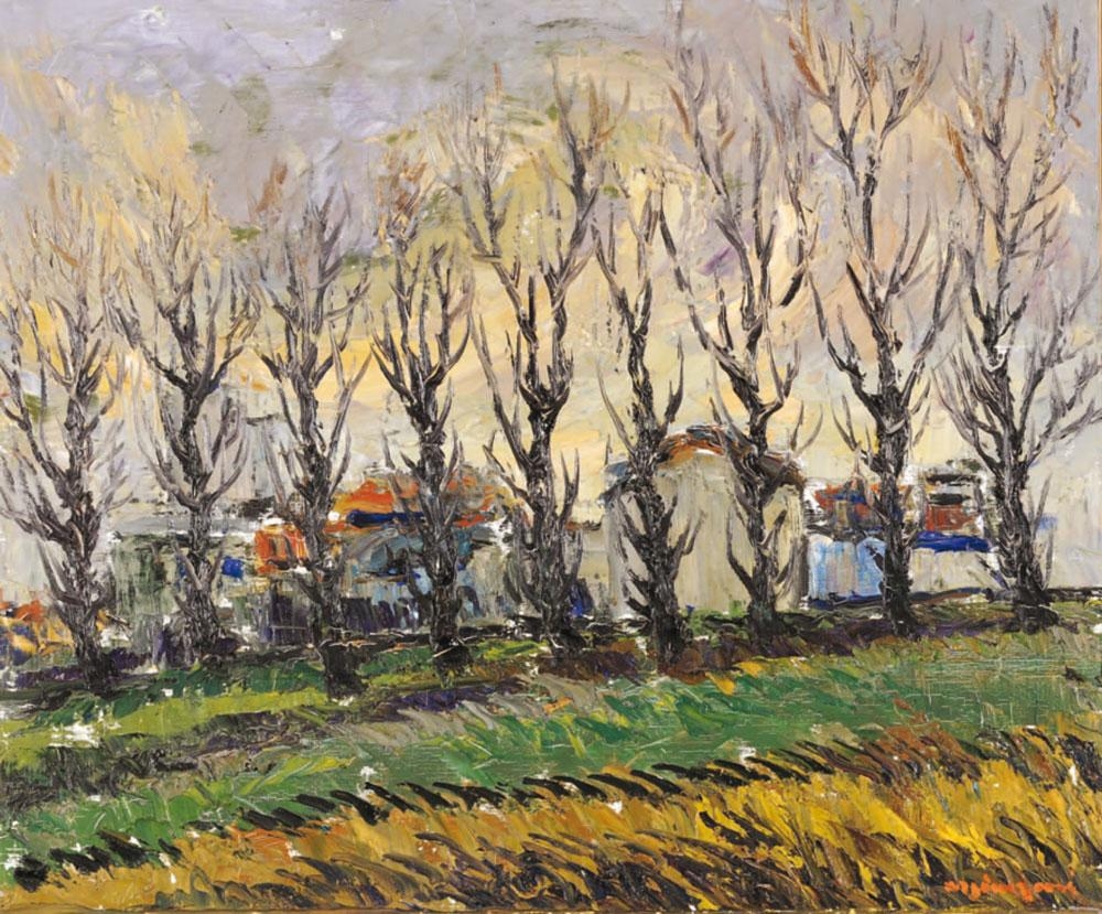 Artwork by Arsène Sari, Paysage aux arbres, Made of Oil on canvas