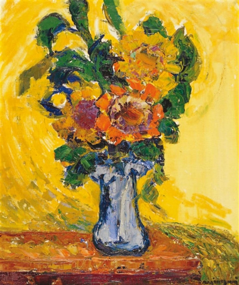 Tournesols sur fond jaune by Arsène Sari