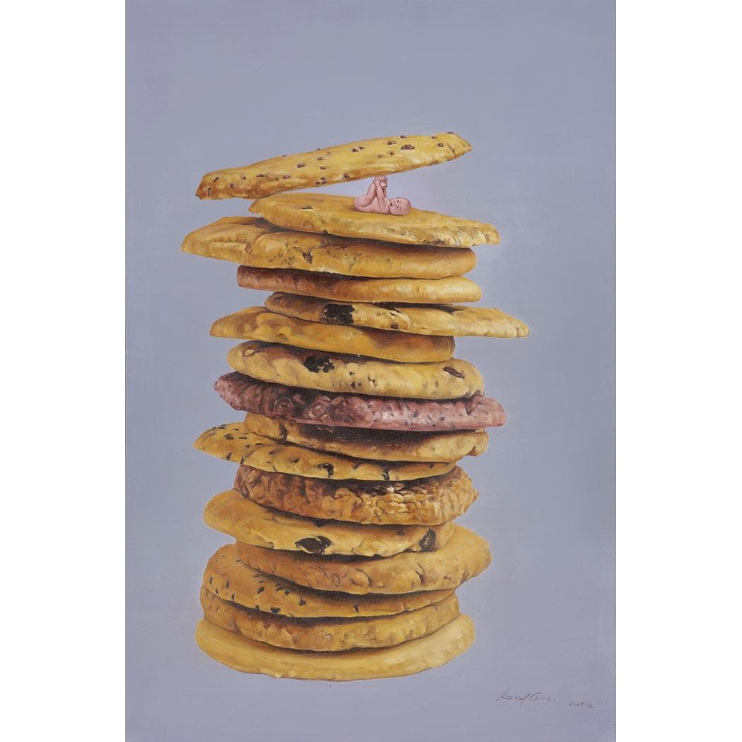Artwork by Kang Can, How Long Can You Hold On-Cookie, Made of Oil on canvas