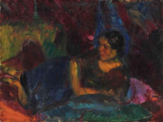 Reclining Figure, Madame Plichta by Matthew Arnold Bracy Smith, 1922
