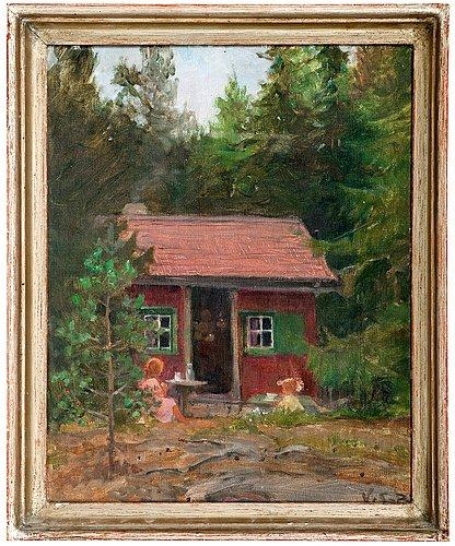 A Red Cabin by Venny Soldan-Brofeldt