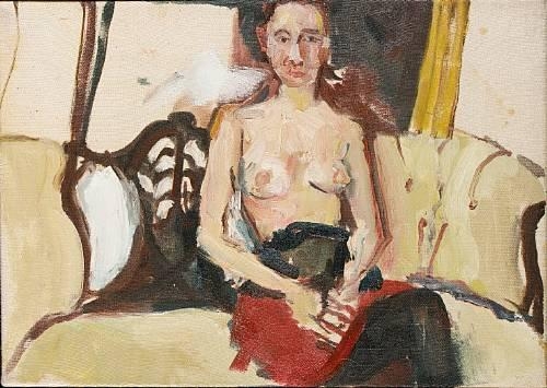 Artwork by Chantal Joffe, Semi-Nude Woman, Made of oil on canvas