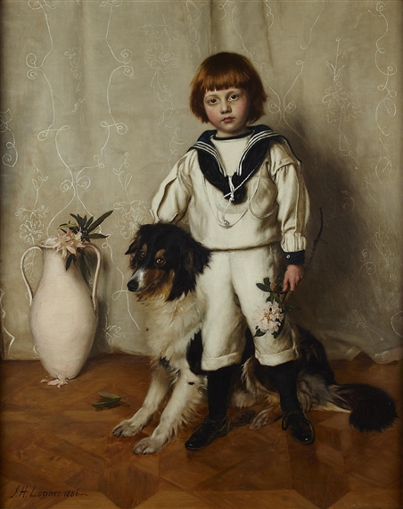 PATRICK, SON OF SIR DAVID CHALMERS, AND HIS DOG by John Henry Lorimer, 1886