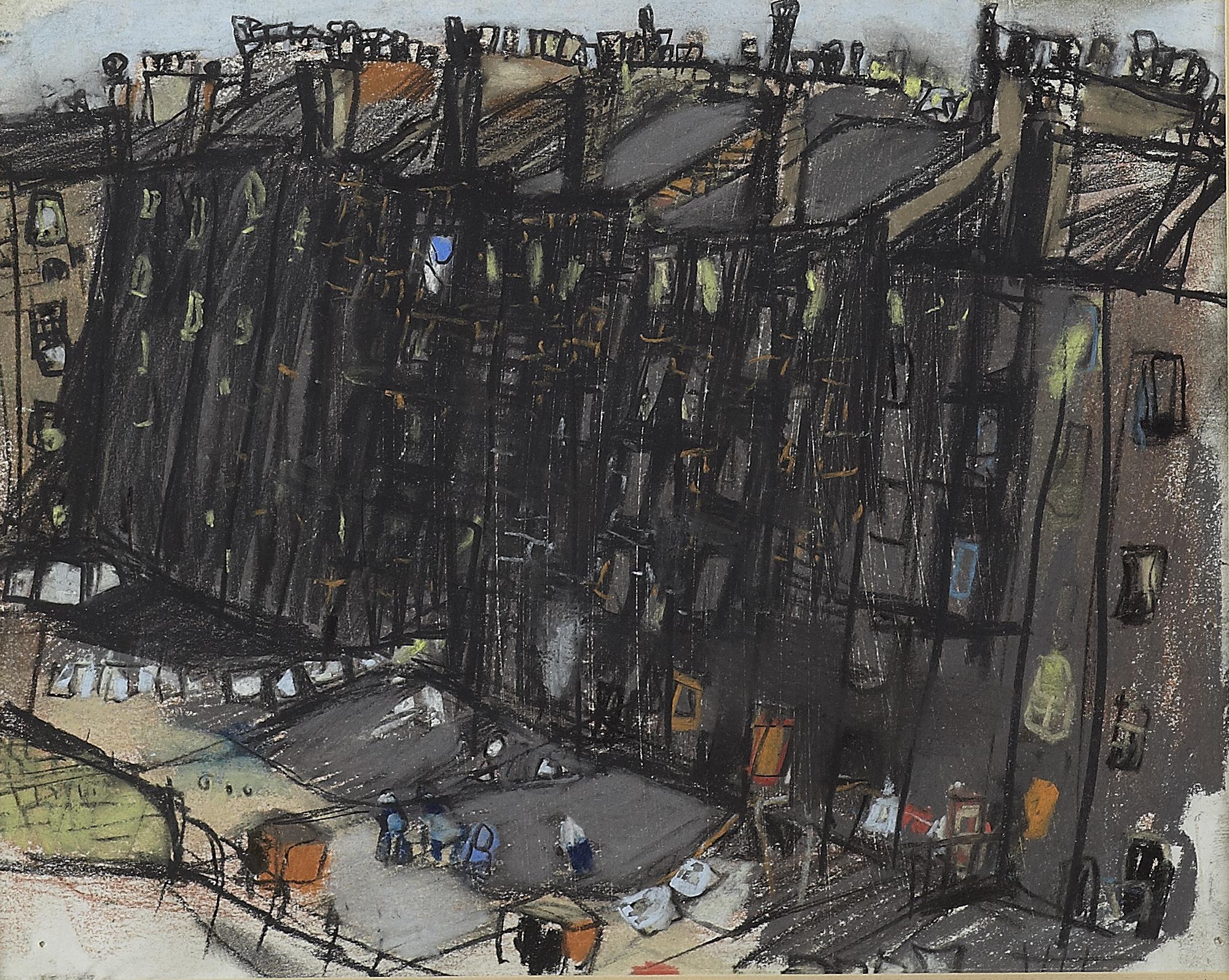 Artwork by Joan Kathleen Hardy Eardley, A GLASGOW TENEMENT, Made of Pastel