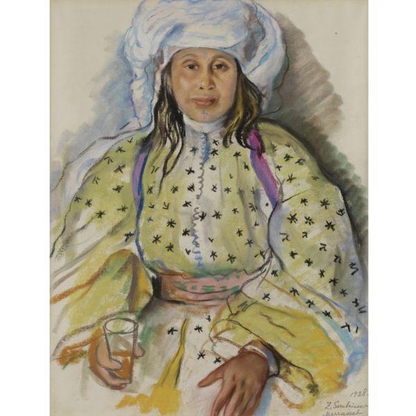 Portrait of a Moroccan Woman by Zinaida Yevgenyevna Serebryakova, 1928