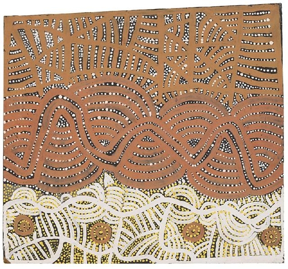 SNAKE DREAMING by Old Walter Tjampitjinpa, 1971