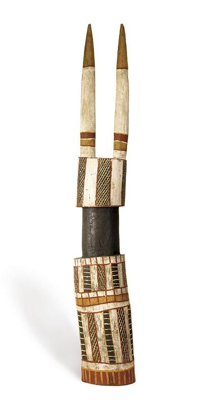 Artwork by George Puriminni, UNTITLED (TUTINI), Made of natural earth pigments on carved ironwood