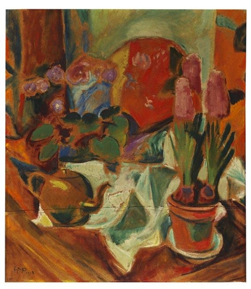 Stillleben mit Fächer by Max Pechstein, 1918
