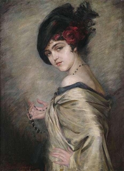 Portrait of a young lady as half length figure - Kamilla Bukowska