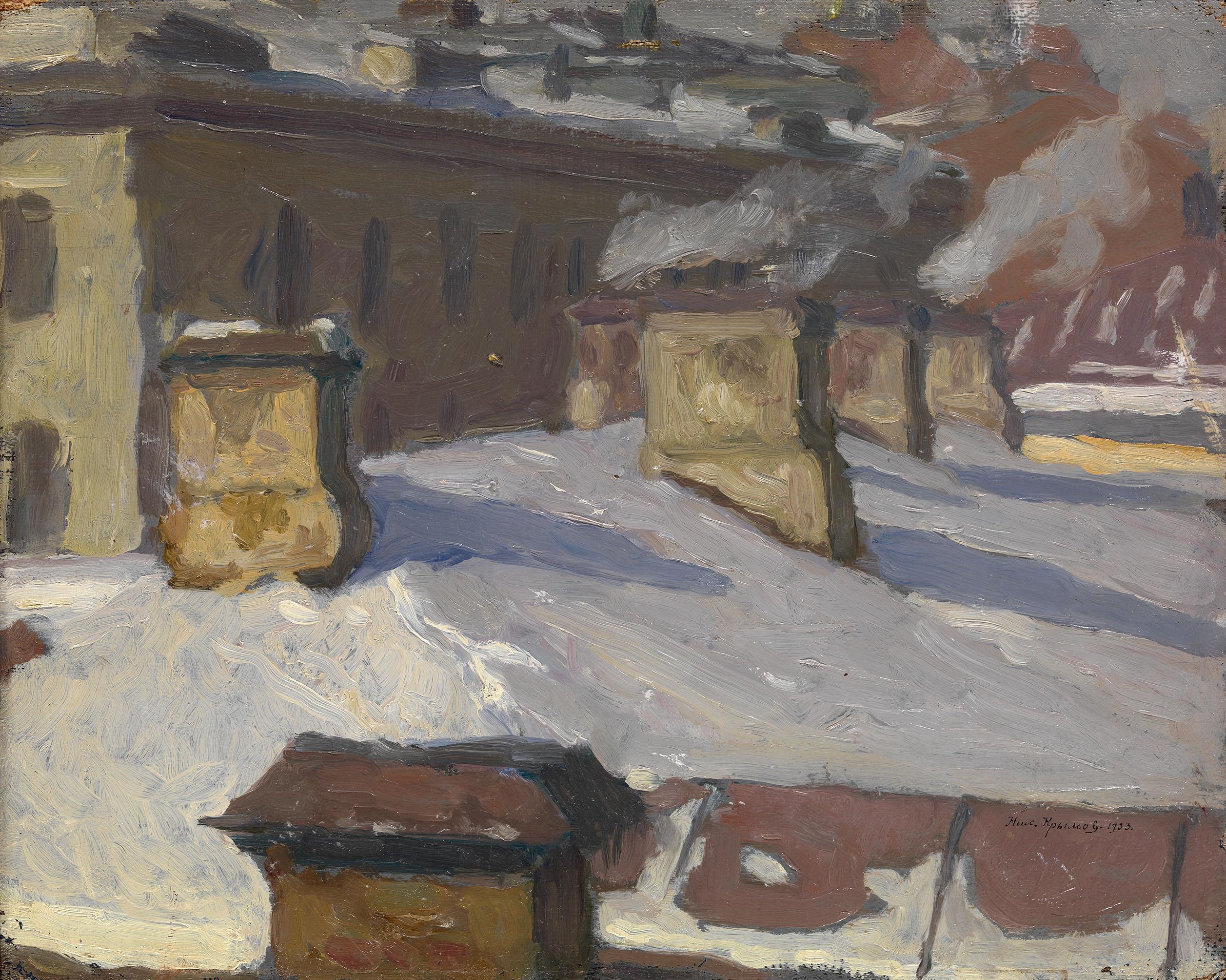 Н п крымский. "Крыши под снегом" (1906) Крымов.