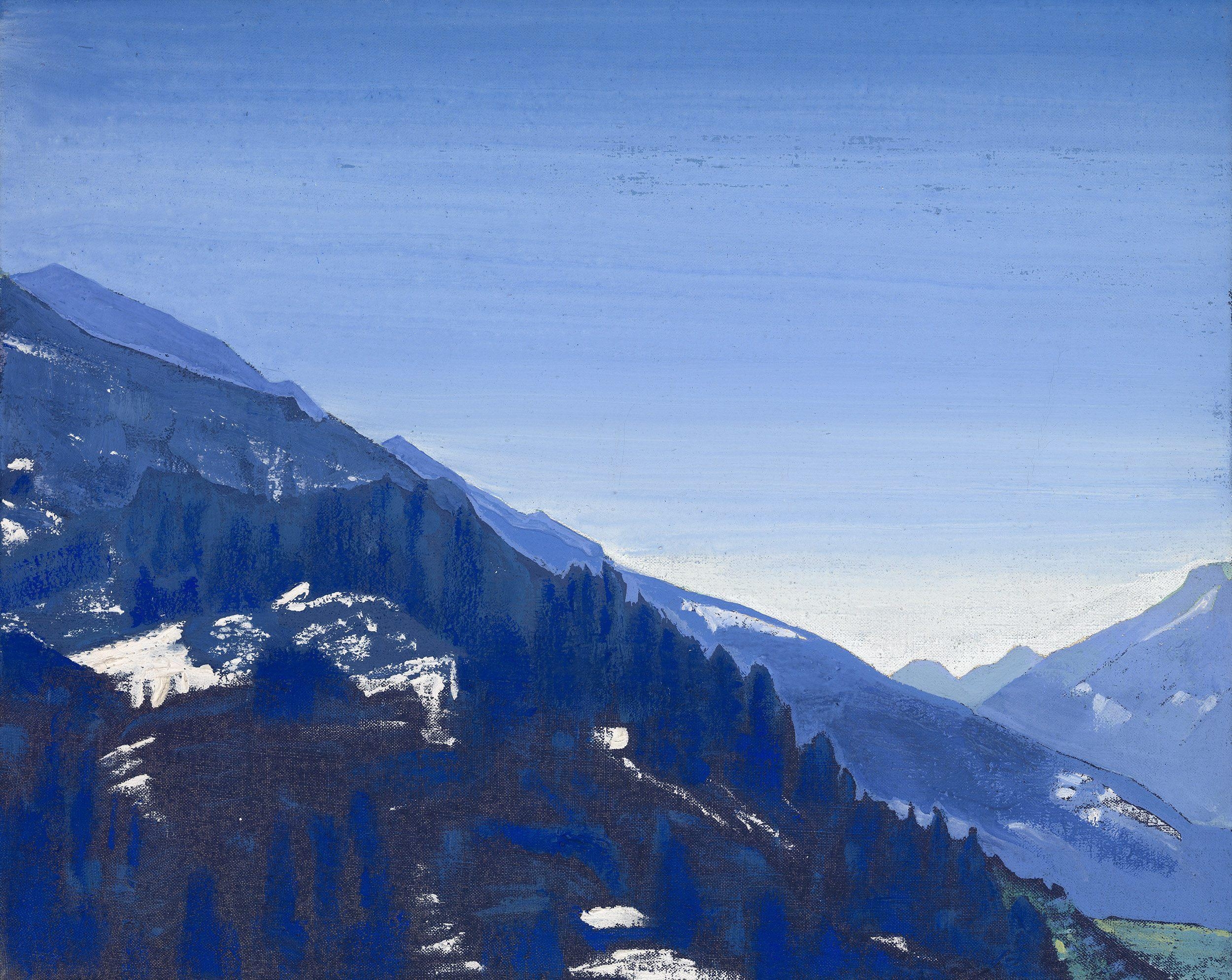Artwork by Nicholas Roerich, Kulu Valley, from the "Kulu" series, Made of Tempera on canvas
