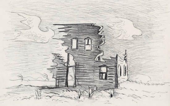 House Fragment in May by Charles Ephraim Burchfield, 1960
