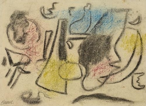 FIGUREN SCHWEBEND (FLOATING FIGURES) by Willi Baumeister, 1951