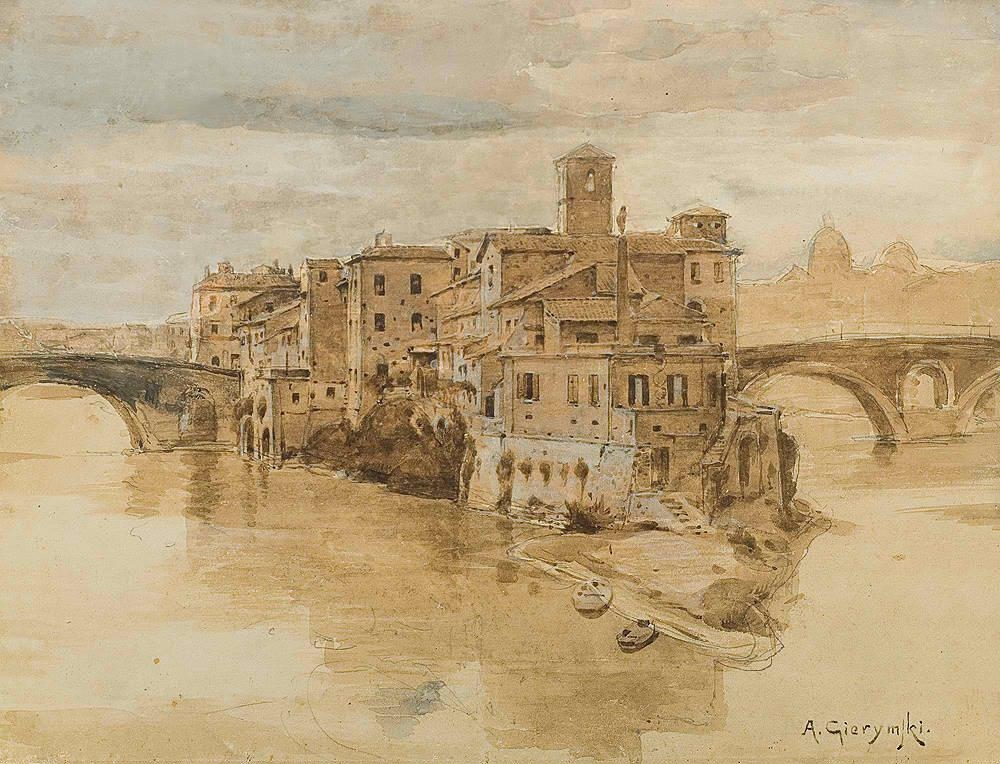 Rome. Isola Tiberina by Aleksander Gierymski, circa 1890