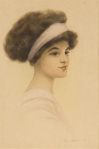 Portrait of a Young Women in Pink by Paul Grimm, 1912