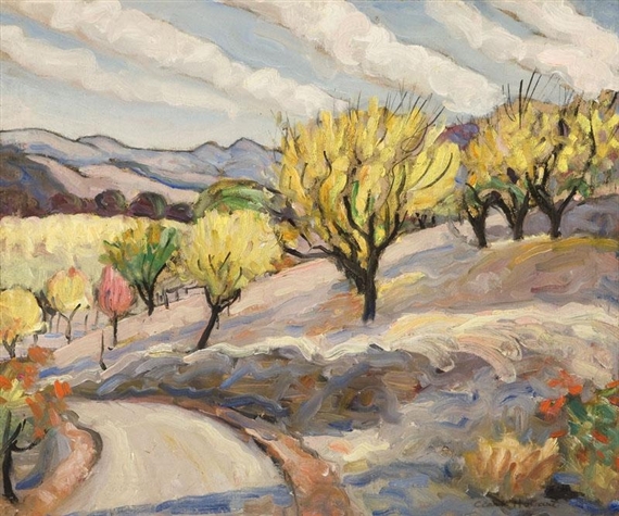 Road Through Orchards by Clark Hobart