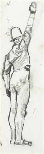 Study for a figure swearing an oath