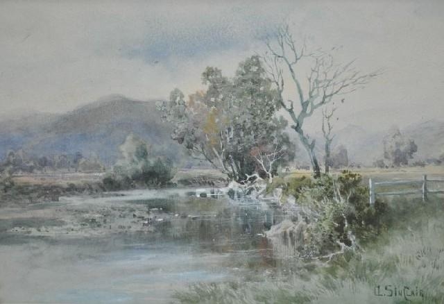 Artwork by Alfredo Sinclair, River Landscape, Made of watercolour