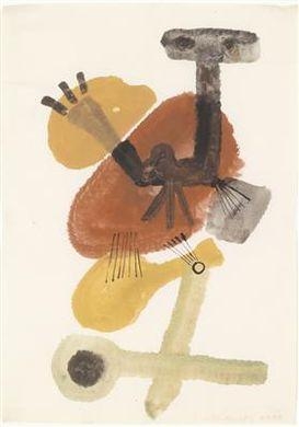 Artwork by Oswald Oberhuber, Influx, Made of watercolour on paper