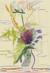 Bouquet of wild flowers in a vase by Ernst Ludwig Kirchner, Circa 1928