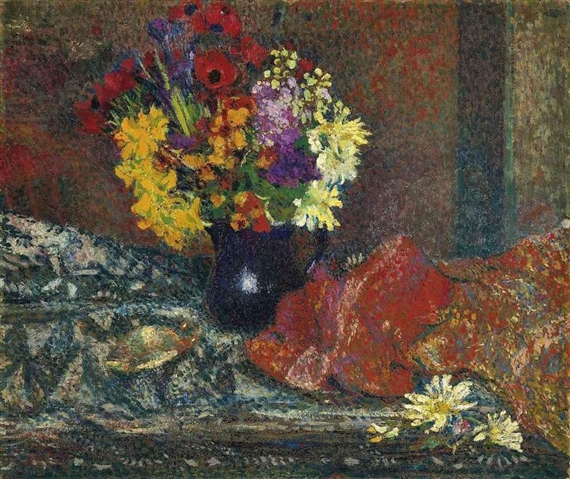 Bouquet au pot bleu by Georges Lemmen, 1905