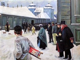 Street scene in winter - K. Ivanovich