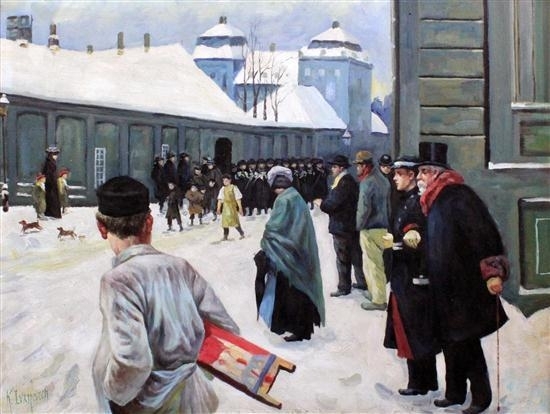 Street scene in winter - K. Ivanovich