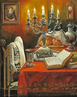 Table Set For Sabbath - Efraim Moscovitz