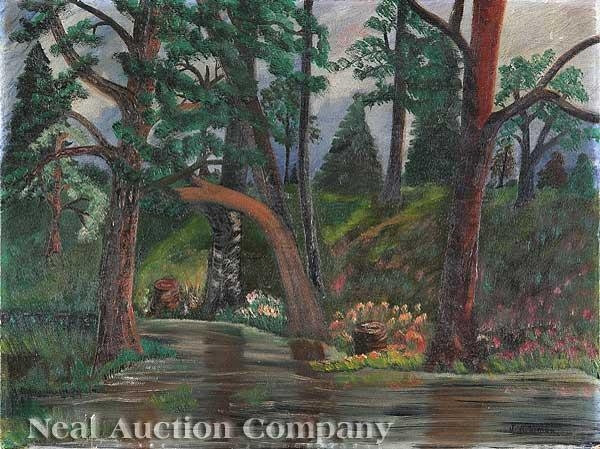 Artwork by Jewel Alma Woodard Simon, The Stream, Made of oil on canvas board