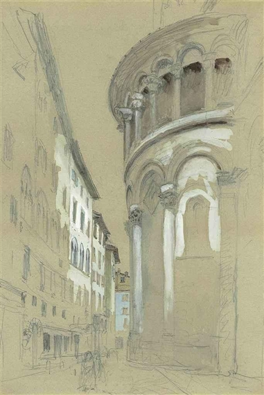Apse at the east-end of the Cathedral of San Martino, Lucca, Italy by John Ruskin, 1882