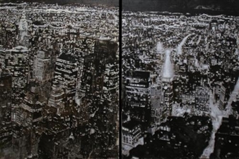 2 works: Manhattan Night I & II - Michael Fitzjames