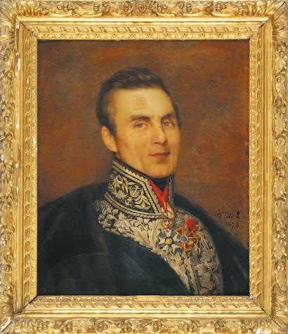 Artwork by Eugénie de Lagatinerie, Portrait du baron de Lagatinerie commissaire général de la Marine, Made of Oil on board