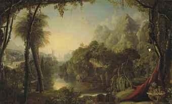 The Hanging Gardens of Babylon by American School, 18th Century