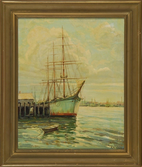Ship at a dock by Samuel A. Moss