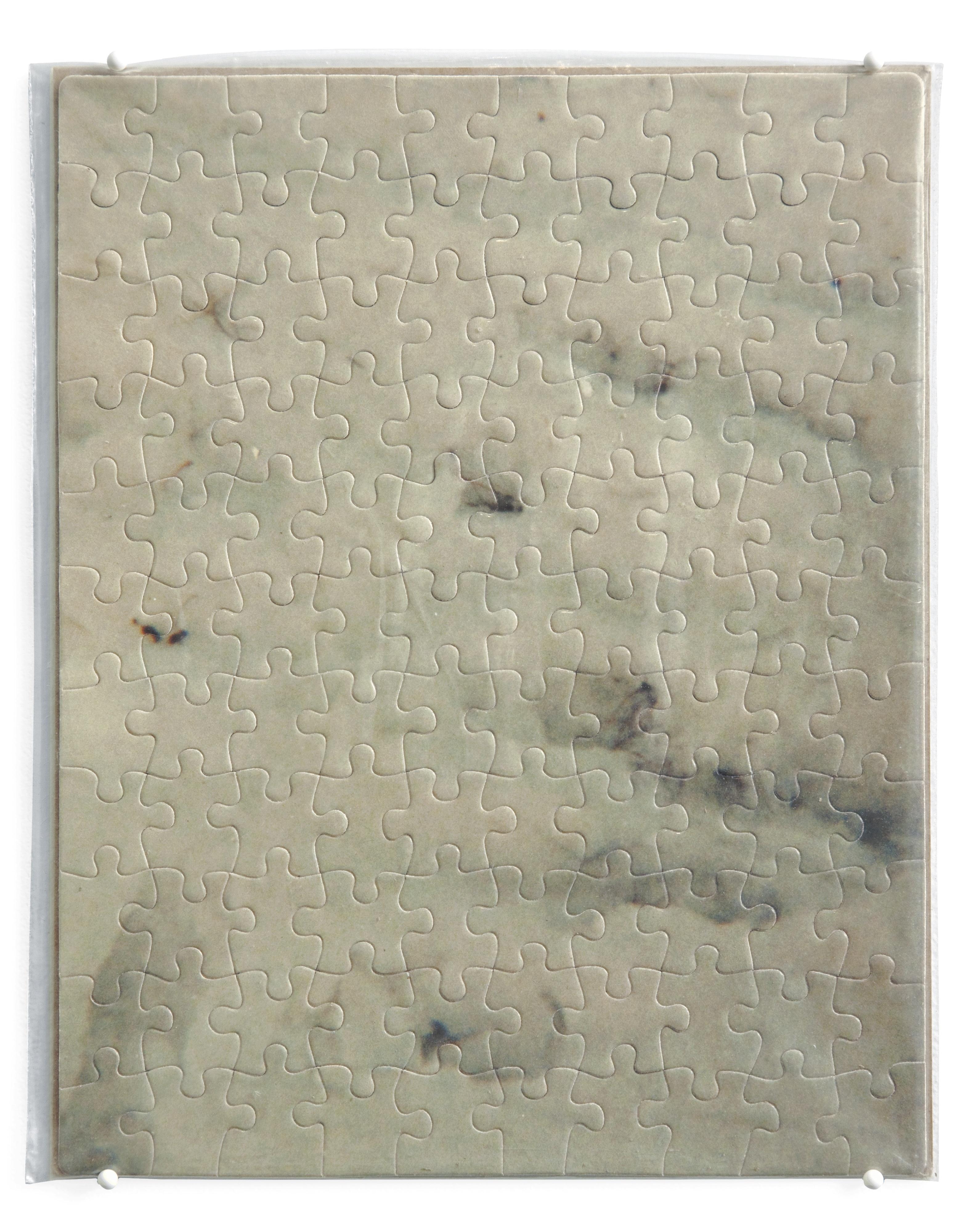 Artwork by Felix González-Torres, "Untitled" (Cold Blue Snow), Made of c-print jigsaw puzzle in plastic bag