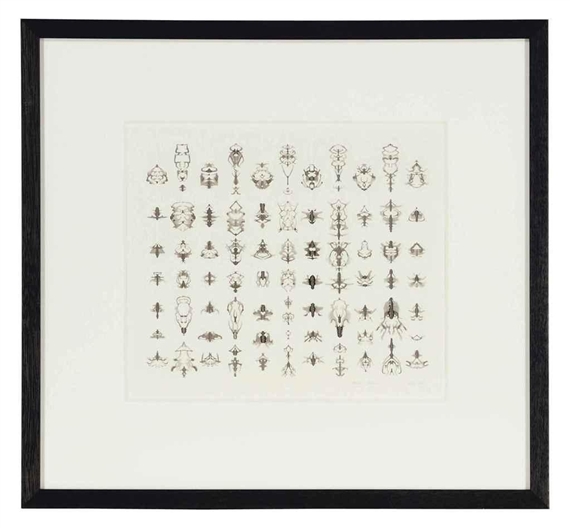 Inkblot drawing by Bruce Conner, 1991