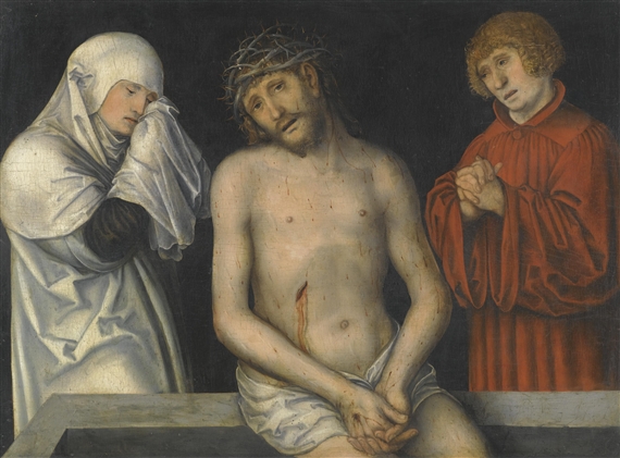 Christ as Man of Sorrows together with the Virgin and Saint John by Lucas Cranach the Younger
