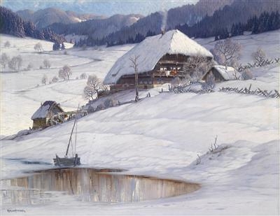 Artwork by Karl Hauptmann, Winter Landscape in the Gunterstal, Made of oil on canvas