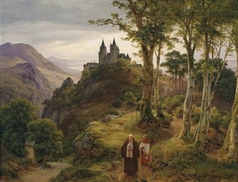 Romantic Landscape with Monastery - Carl Friedrich Lessing