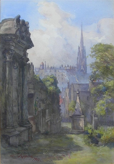 GREYFRIARS CHURCHYARD by James Scott Kinnear, 1902