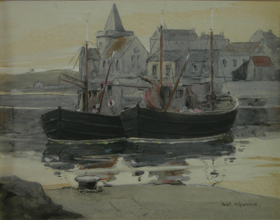 FISHING BOATS IN ST MONANS by Robert Kilpatrick