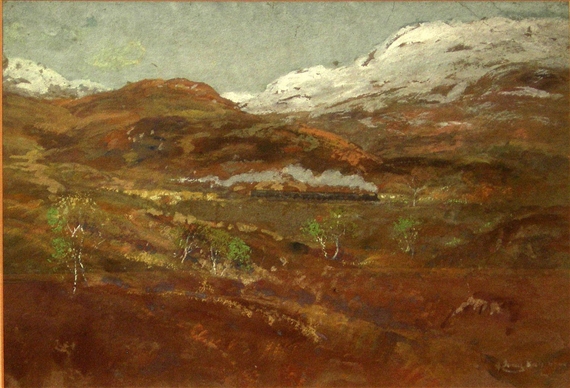 STEAM TRAIN IN HIGHLANDS by James Kay