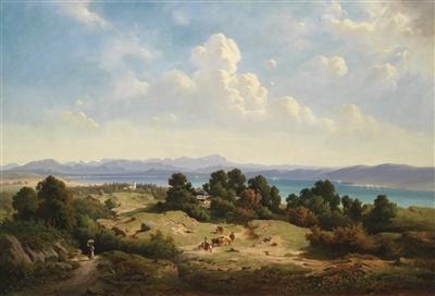 View of Lake Starnberg by Josef Mayburger, 1858