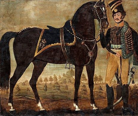 Equestrian portrait by Swedish School, 19th Century, 19th Century