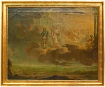 Upptagandet i parnassen, möjligen föreställande Vilhelm Fredrik Palmblad (1788-1852), professor i grekiska och historia i Uppsala by Swedish School, 19th Century, circa 1800