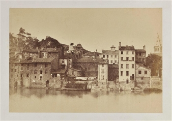Thirteen works: Quais de Saône au nord de Lyon vers 1850/55. - Louis Froissart