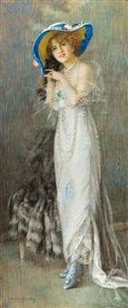 Elégante au chapeau - Suzanne Aufray Genestoux